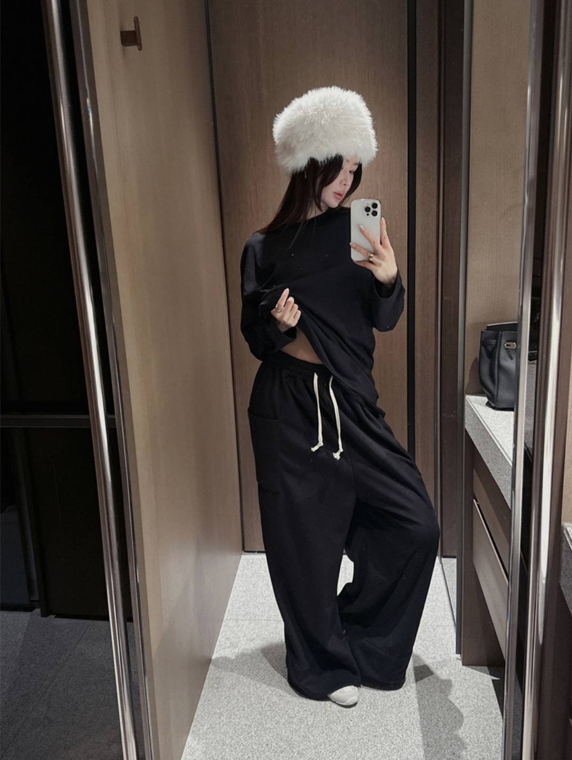 VENDER韓國代購女士新款時尚推薦熱賣真品人氣休閑褲抓絨VENDER休閑褲