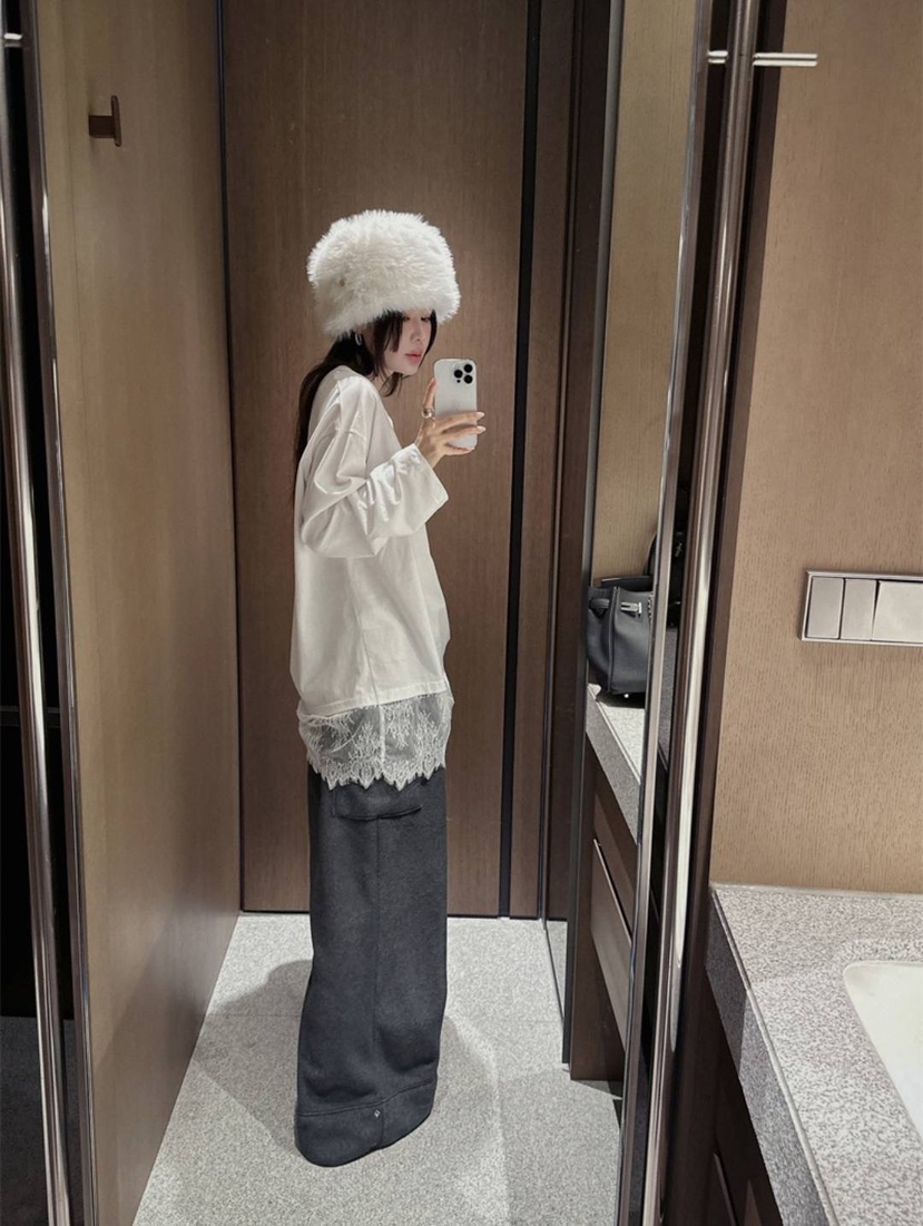 VENDER韓國代購女士新款時尚推薦熱賣真品人氣休閑褲抓絨VENDER休閑褲