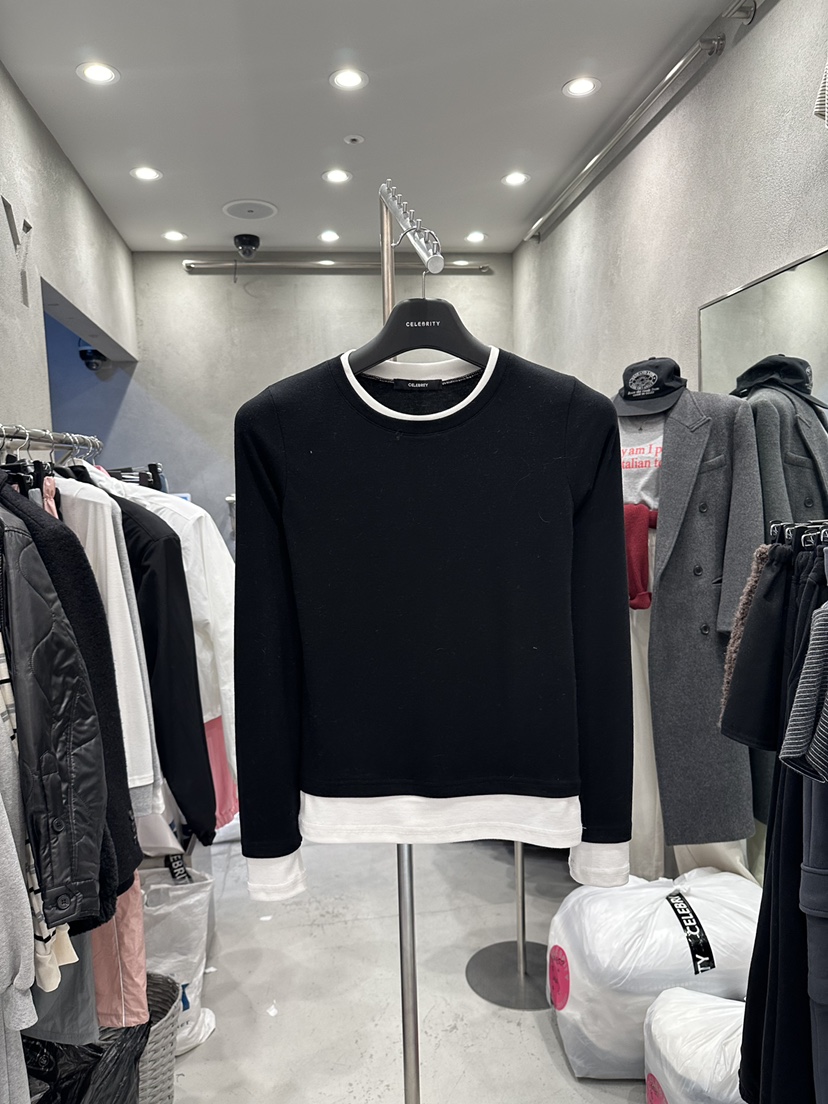 CELEBRITY-A東大門實拍女士新品時尚人氣推薦長袖T恤假兩件CELEBRITY-A長袖T恤圖色3