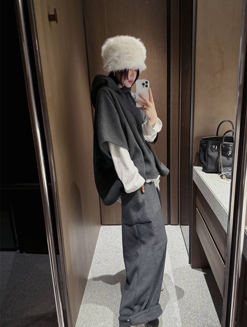 VENDER東大門直郵女裝新款職業休閑熱賣衛衣連帽衫斗篷抓絨VENDER衛衣