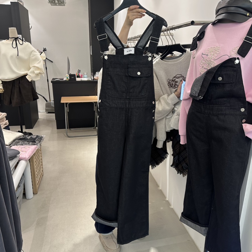 A.CES東大門代購女士新品人氣休閑熱賣職業真品26春夏背帶褲A.CES背帶褲圖色1