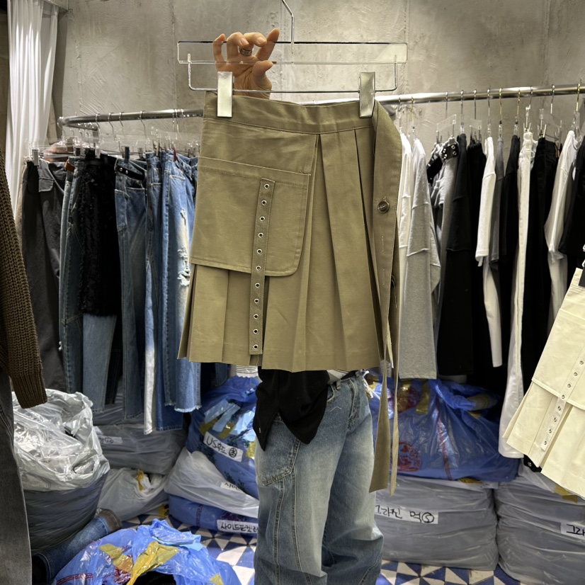 AMOUR東大門代購女裝新品真品時尚人氣26春夏短裙裹身裙褶裥AMOUR短裙圖色2