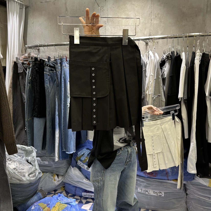 AMOUR東大門代購女裝新品真品時尚人氣26春夏短裙裹身裙褶裥AMOUR短裙圖色3