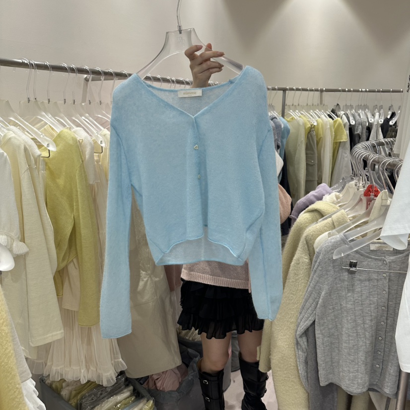 MIMME/LOOKK東大門代購女士新款人氣針織衫羊毛開衫紐扣MIMME/LOOKK針織衫圖色2