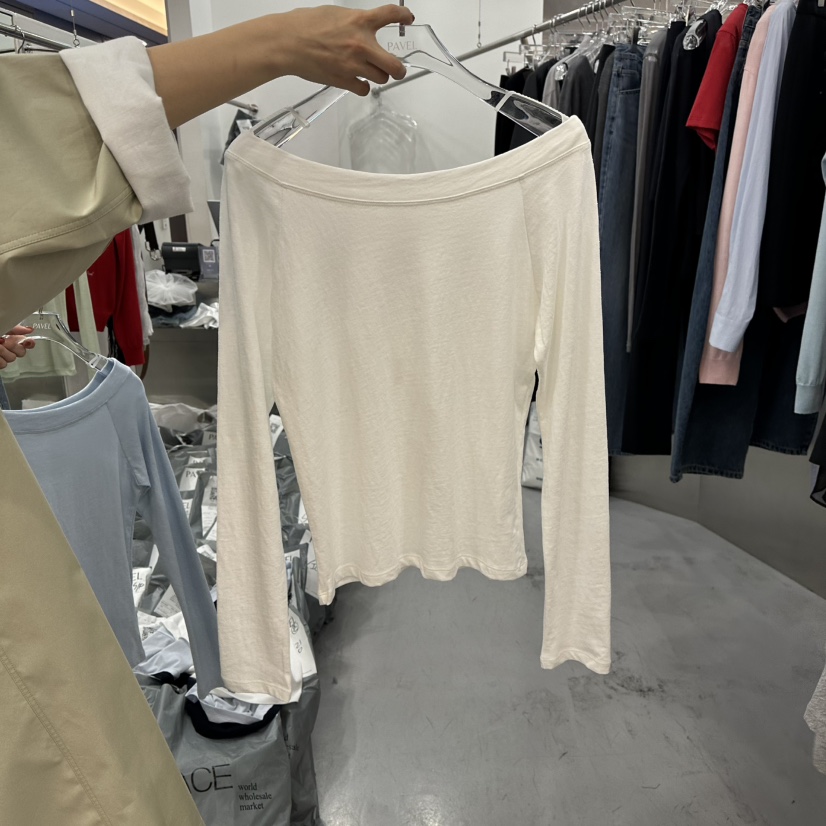 PAVEL東大門代購女士新品26春夏真品職業時尚長袖T恤船領PAVEL長袖T恤圖色1