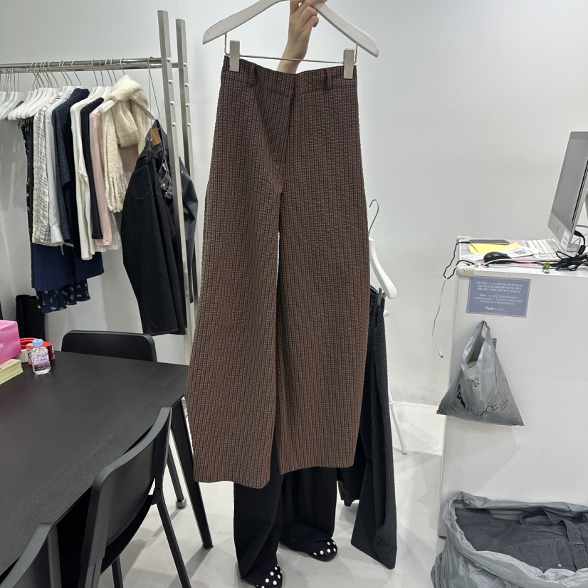 VISUAL SPACE東大門代購女裝新款真品熱賣休閑褲格子燈籠VISUAL SPACE休閑褲圖色1