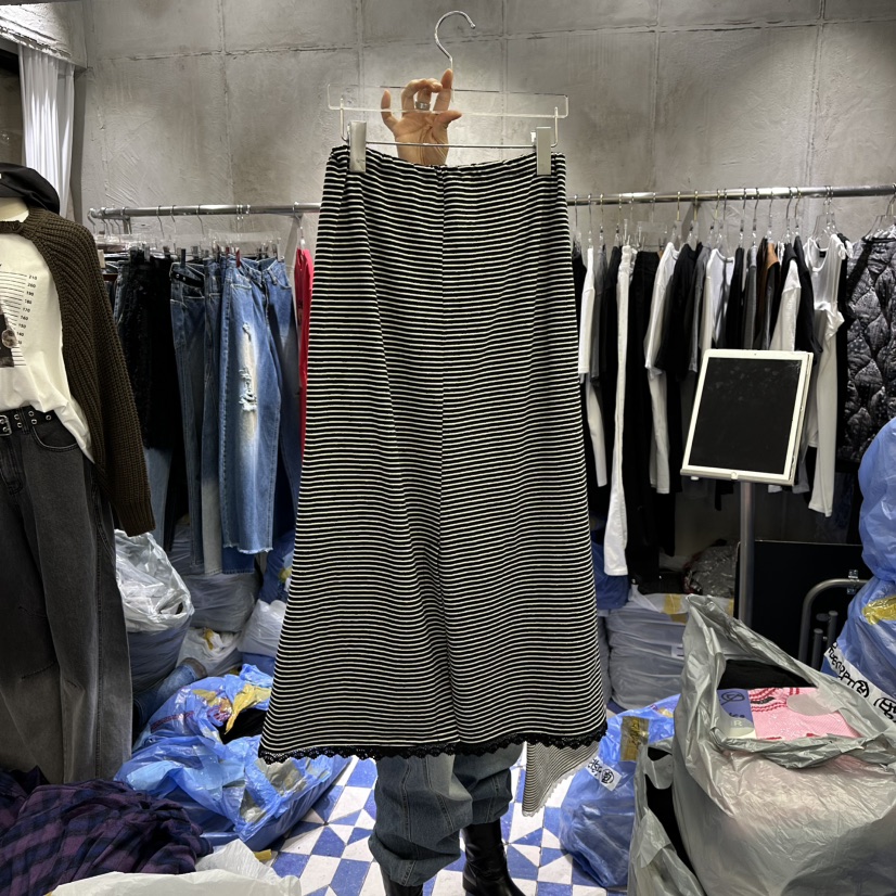 AMOUR東大門直郵女裝新款時尚休閑人氣26春夏真品長裙條紋AMOUR長裙