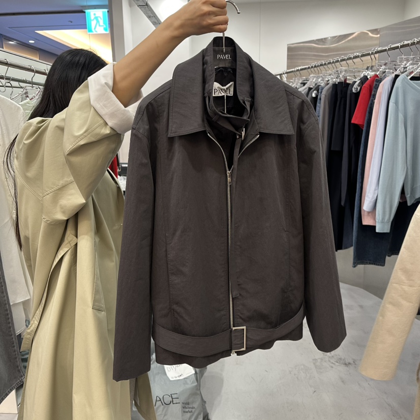 PAVEL韓國代購女裝新品熱賣26春夏真品休閑職業夾克含腰帶PAVEL夾克圖色2