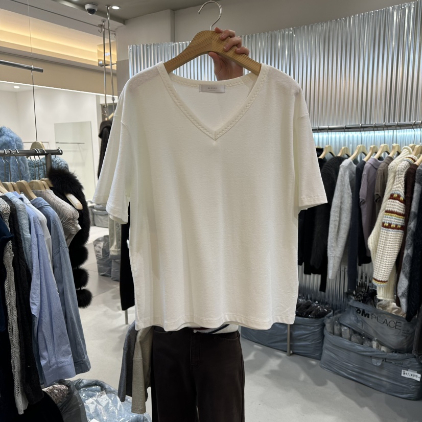 ALEGRE東大門代購女士新品時尚26春夏休閑人氣推薦T恤刺繡ALEGRET恤圖色1