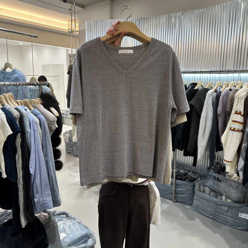 ALEGRE東大門代購女士新品時尚26春夏休閑人氣推薦T恤刺繡ALEGRET恤圖色2