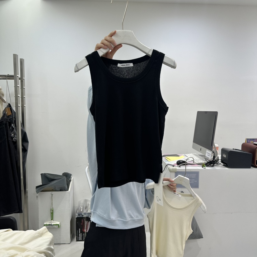 VISUAL SPACE東大門代購女士新品時尚人氣職業吊帶背心棉VISUAL SPACE吊帶/背心圖色3