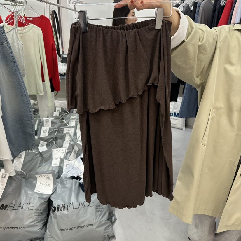 PAVEL東大門實拍女士新款時尚人氣熱賣推薦長裙羊毛披肩透明PAVEL長裙