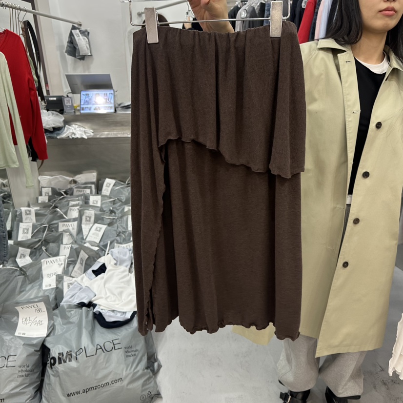 PAVEL東大門實拍女士新款時尚人氣熱賣推薦長裙羊毛披肩透明PAVEL長裙圖色2