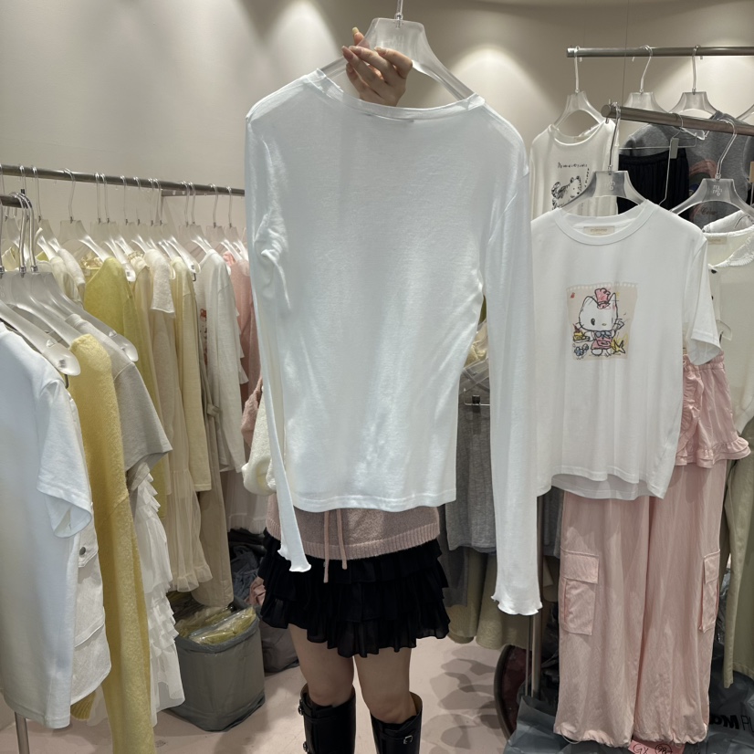 MIMME/LOOKK韓國直郵女裝新品真品休閑職業時尚26春夏長袖T恤MIMME/LOOKK長袖T恤