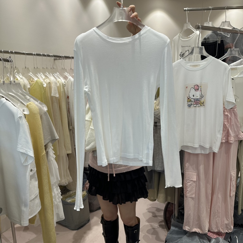 MIMME/LOOKK韓國直郵女裝新品真品休閑職業時尚26春夏長袖T恤MIMME/LOOKK長袖T恤圖色2