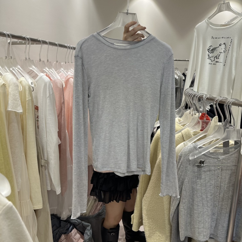 MIMME/LOOKK韓國直郵女裝新品真品休閑職業時尚26春夏長袖T恤MIMME/LOOKK長袖T恤圖色3