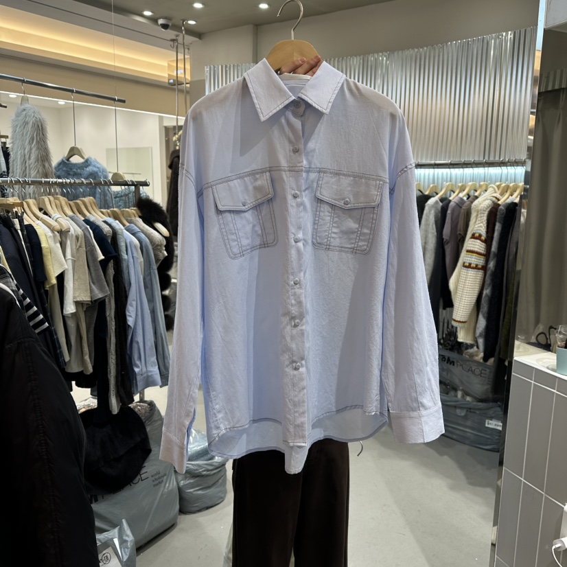 ALEGRE韓國代購女裝新款26春夏熱賣職業休閑人氣襯衫蕾絲衫ALEGRE襯衫/蕾絲衫圖色3