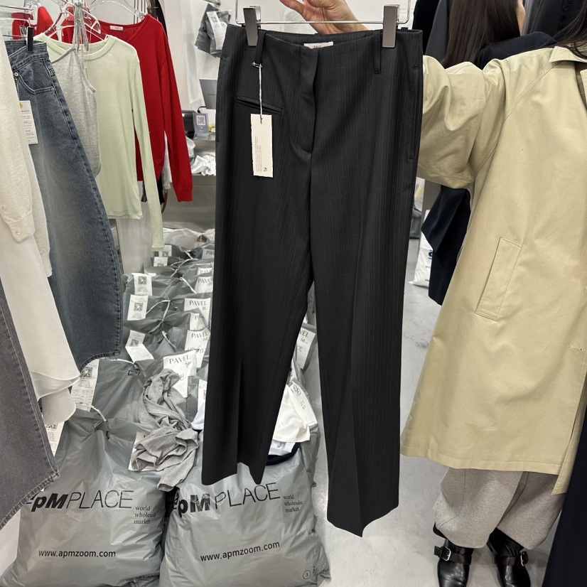 PAVEL韓國代購女裝新品真品推薦時尚人氣26春夏休閑休閑褲PAVEL休閑褲圖色1墨色