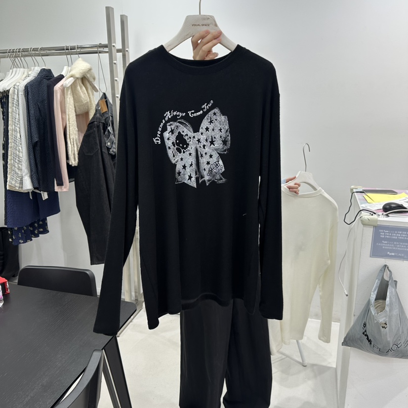 VISUAL SPACE東大門實拍女裝新品時尚職業26春夏長袖T恤VISUAL SPACE長袖T恤圖色2