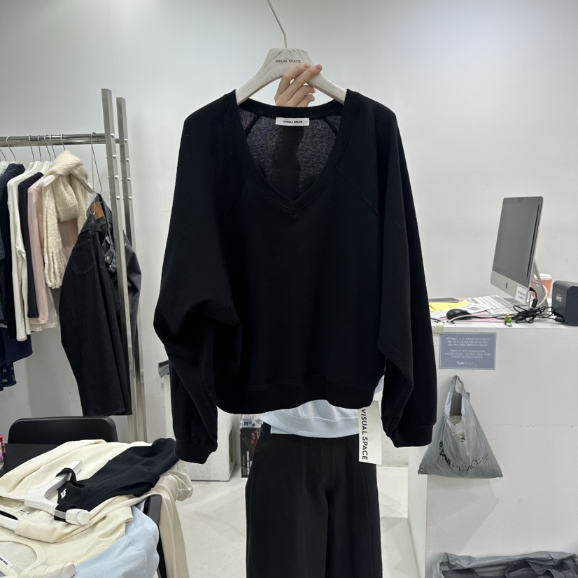 VISUAL SPACE東大門直郵女士新款26春夏時尚職業衛衣V領VISUAL SPACE衛衣圖色3