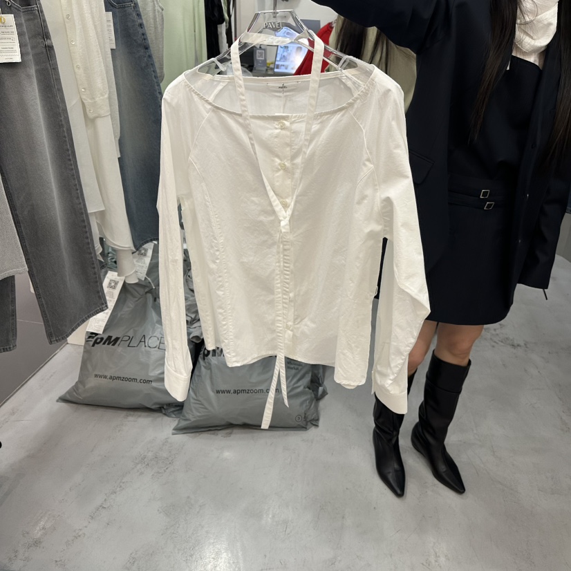 PAVEL東大門直郵女士新款真品人氣時尚推薦襯衫蕾絲衫船領PAVEL襯衫/蕾絲衫圖色1