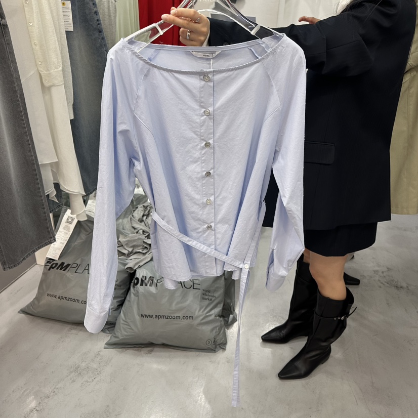 PAVEL東大門直郵女士新款真品人氣時尚推薦襯衫蕾絲衫船領PAVEL襯衫/蕾絲衫圖色2