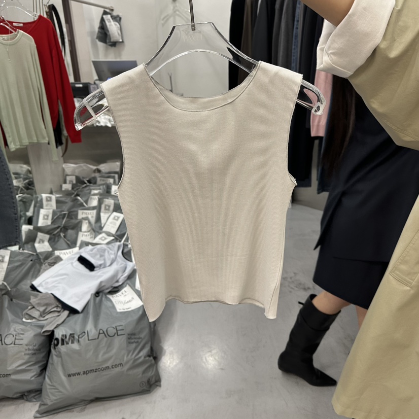 PAVEL東大門代購女裝新款職業真品休閑26春夏熱賣吊帶背心PAVEL吊帶/背心圖色2杏色