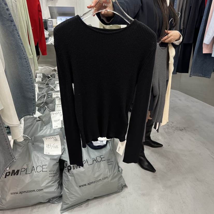 PAVEL東大門直郵女裝新品推薦時尚真品職業人氣休閑長袖T恤PAVEL長袖T恤圖色3黑色