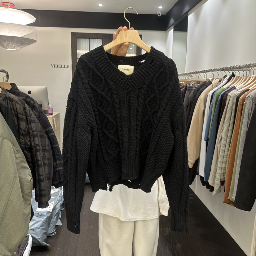 VIBELLE韓國代購女裝新款推薦休閑熱賣26春夏真品時尚毛衣VIBELLE毛衣圖色1