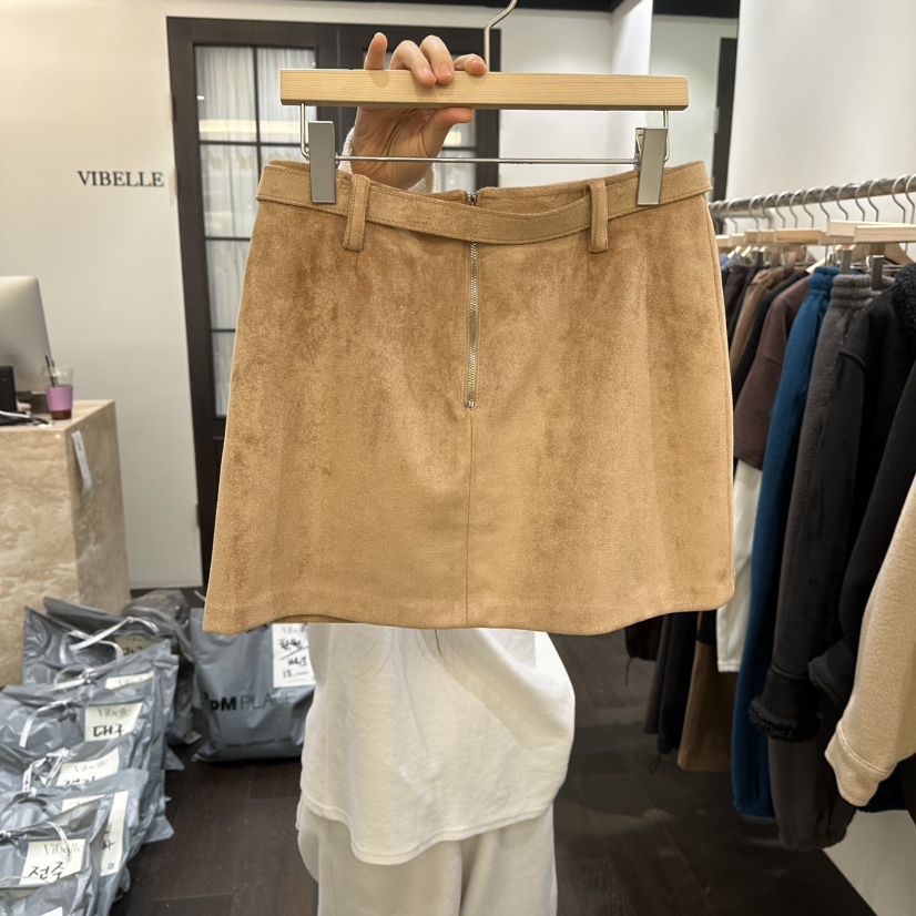 VIBELLE東大門實拍女士新款推薦時尚休閑人氣真品短裙含腰帶VIBELLE短裙
