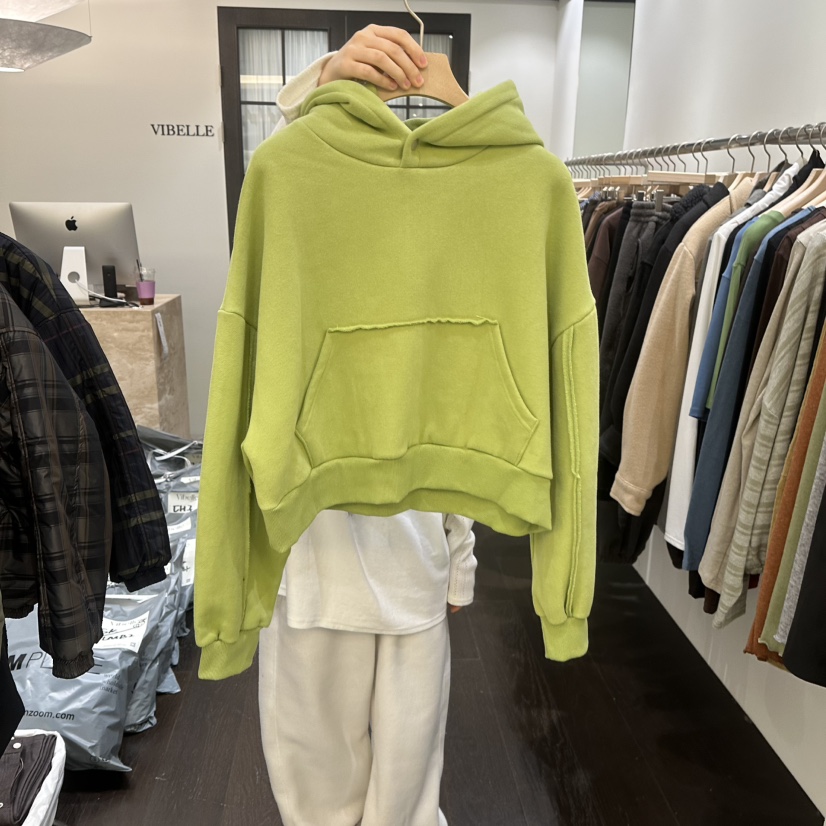 VIBELLE韓國代購女裝新品休閑真品時尚熱賣衛衣連帽衫抓絨VIBELLE衛衣圖色1
