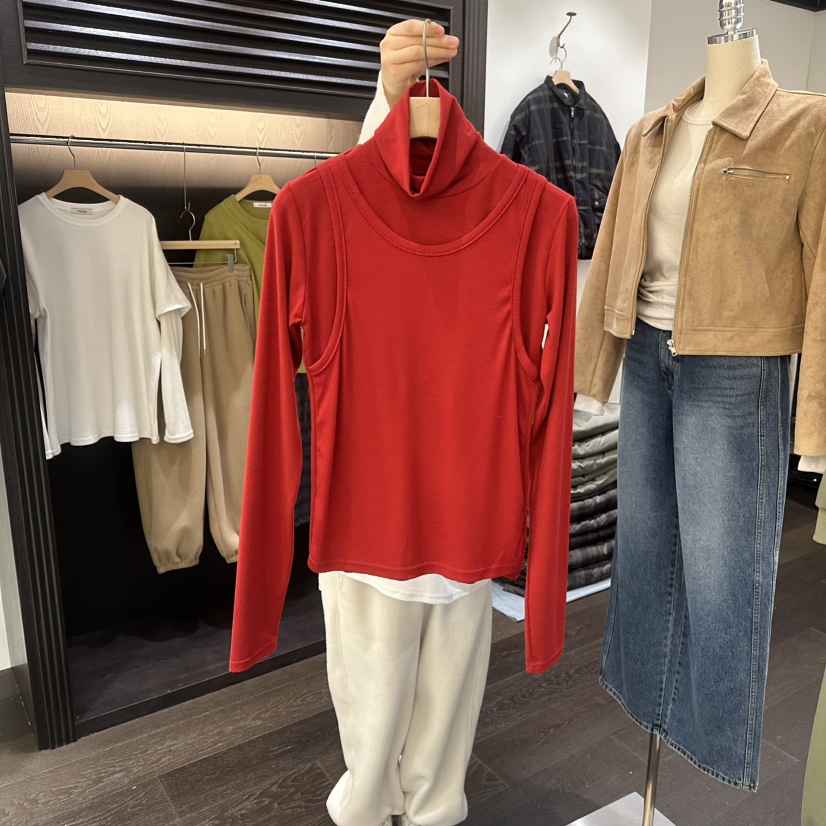 VIBELLE東大門直郵女裝新品26春夏真品職業長袖T恤假兩件VIBELLE長袖T恤圖色3