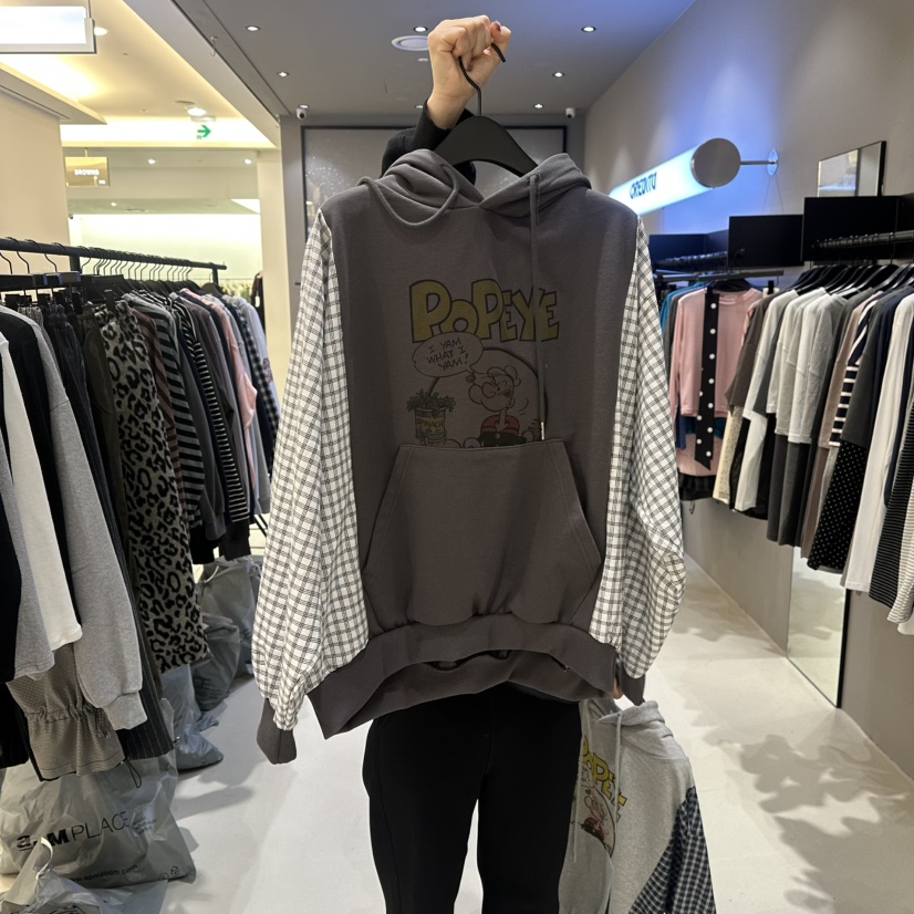 CREDITO韓國代購女裝新品職業人氣26春夏衛衣大力水手兜帽CREDITO衛衣圖色2