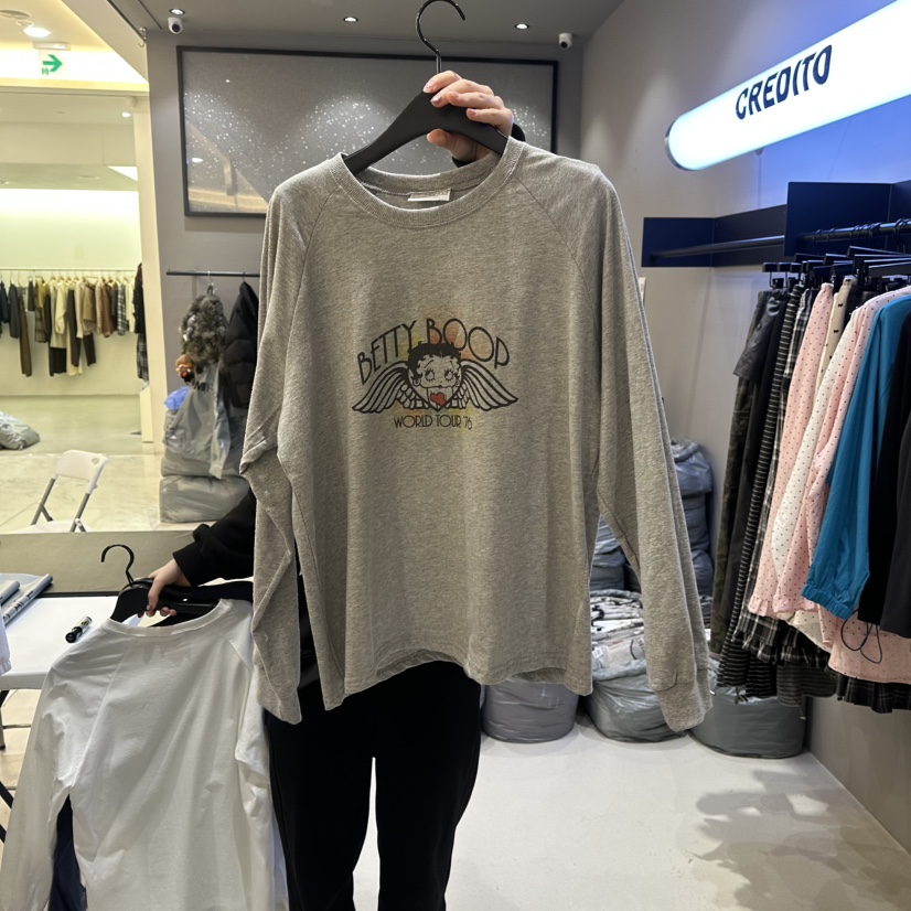 CREDITO東大門實拍女裝新品休閑熱賣職業人氣真品長袖T恤CREDITO長袖T恤圖色2