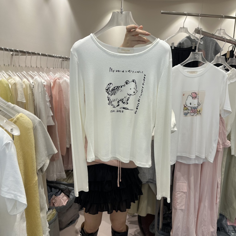 MIMME/LOOKK東大門代購女士新款熱賣真品休閑26春夏長袖T恤MIMME/LOOKK長袖T恤圖色1