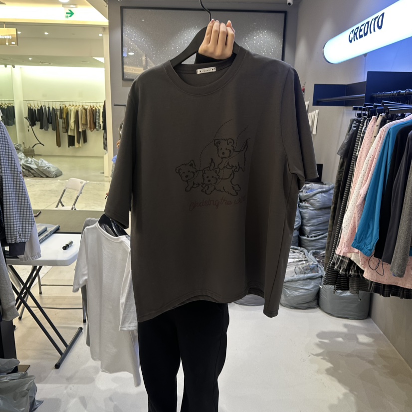 CREDITO東大門實拍女士新款時尚26春夏推薦休閑人氣職業T恤CREDITOT恤圖色3