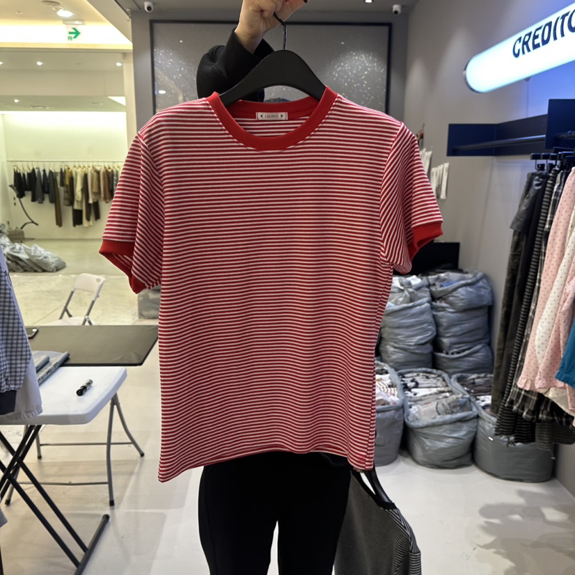 CREDITO東大門代購女士新品休閑職業時尚熱賣推薦26春夏T恤CREDITOT恤圖色1