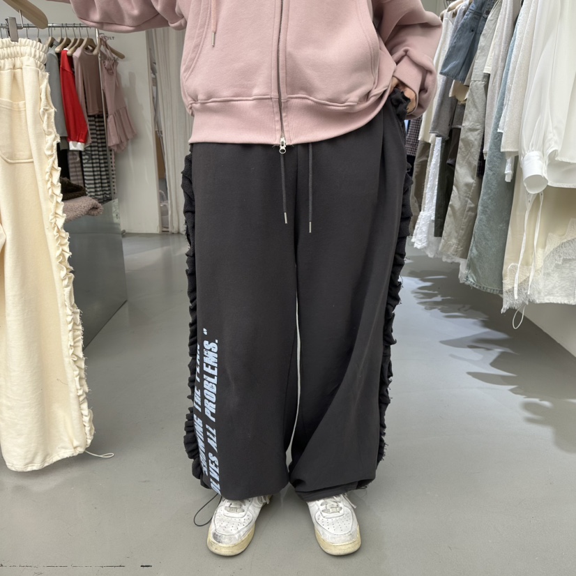 VAULT東大門實拍女裝新品人氣職業推薦休閑真品休閑褲荷葉邊VAULT休閑褲圖色4