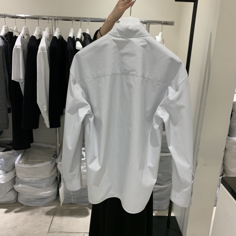 MASCULINE東大門實拍女士新品職業時尚推薦襯衫蕾絲衫條紋棉MASCULINE襯衫/蕾絲衫