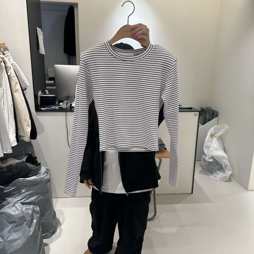 BEENS韓國直郵女士新品休閑熱賣真品時尚職業推薦長袖T恤BEENS長袖T恤圖色2