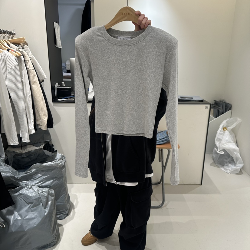 BEENS韓國直郵女士新品休閑熱賣真品時尚職業推薦長袖T恤BEENS長袖T恤圖色4