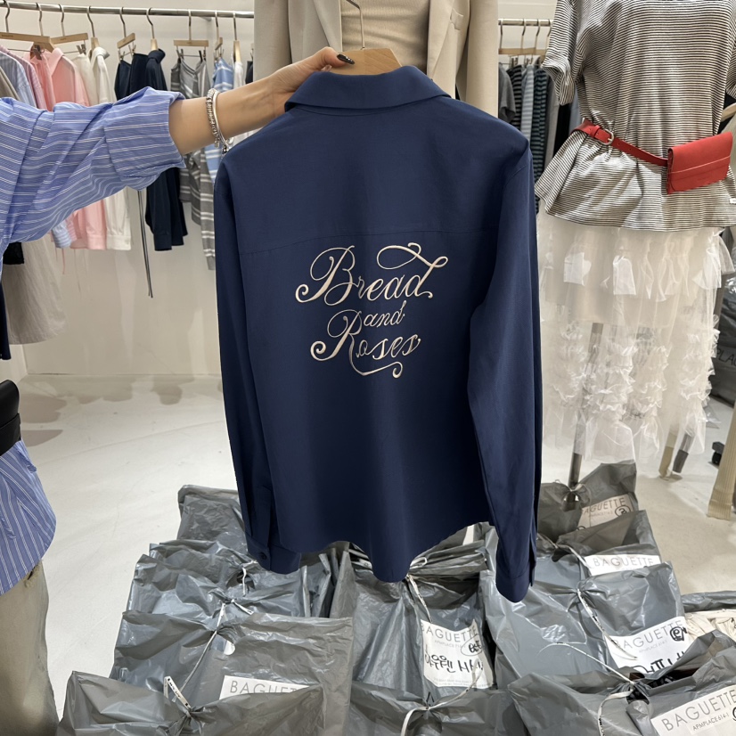 BAGUETTE-P韓國代購女裝新款熱賣時尚真品襯衫蕾絲衫刺繡BAGUETTE-P襯衫/蕾絲衫