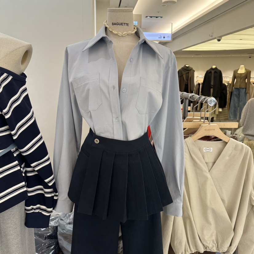 BAGUETTE-P韓國代購女裝新款熱賣時尚真品襯衫蕾絲衫刺繡BAGUETTE-P襯衫/蕾絲衫圖色4