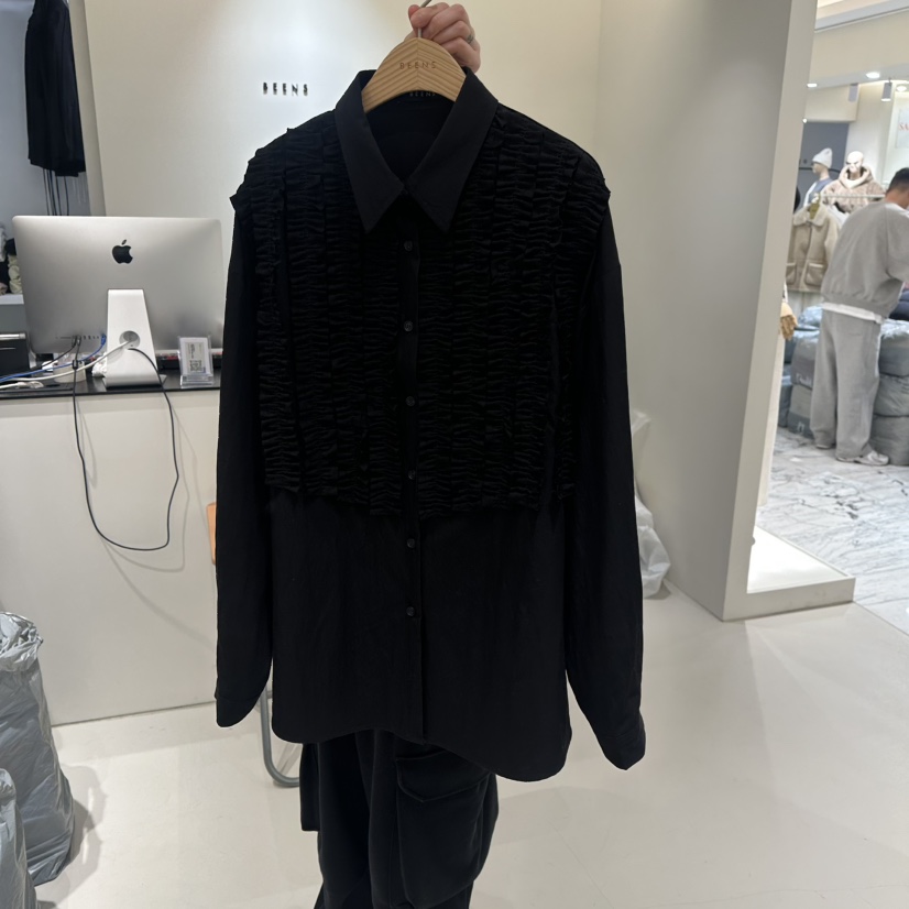 BEENS東大門直郵女裝新款人氣休閑時尚熱賣襯衫蕾絲衫荷葉邊BEENS襯衫/蕾絲衫圖色2