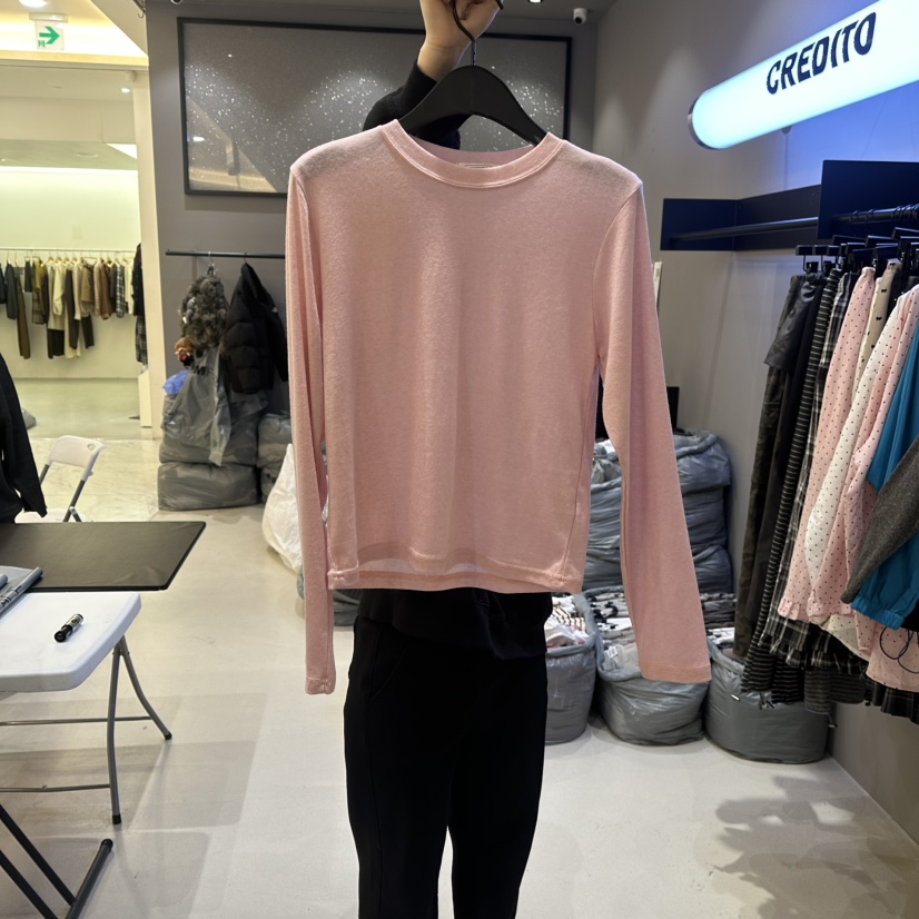 CREDITO韓國代購女士新款職業人氣休閑推薦真品26春夏長袖T恤CREDITO長袖T恤圖色1