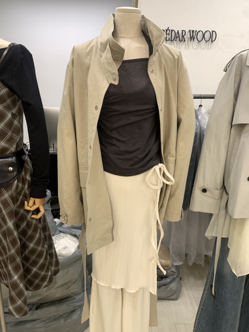 CEDARWOOD東大門直郵女裝新款職業熱賣時尚夾克含腰帶高領CEDAR WOOD夾克圖色2