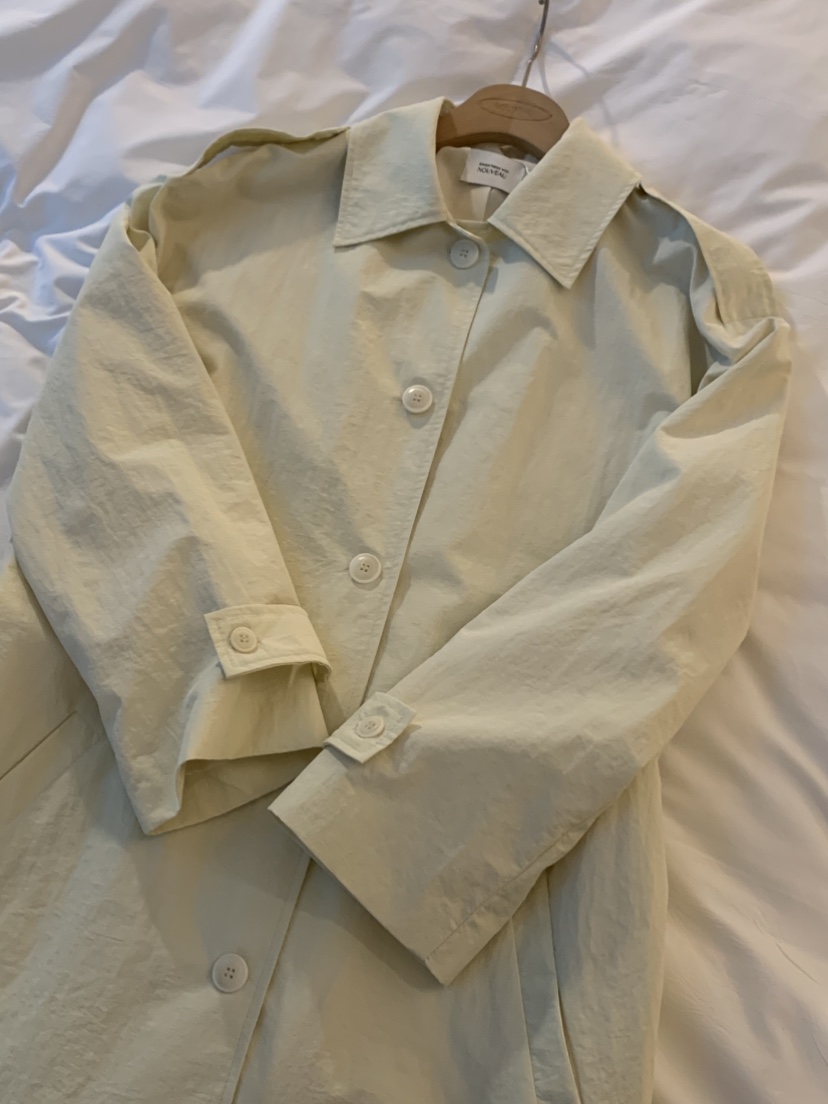 NOUVEAU韓國直郵女士新品時尚熱賣職業真品長款風衣含腰帶NOUVEAU長款風衣