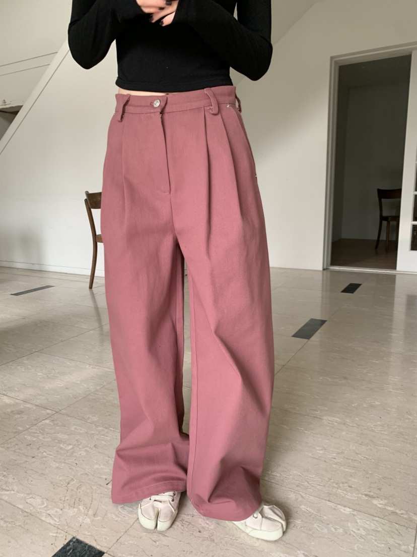 EYEL韓國代購女士新品真品推薦熱賣時尚26春夏休閑褲褶裥EYEL休閑褲圖色2