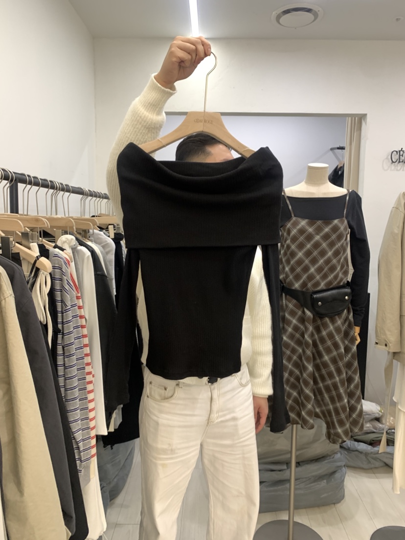 CEDARWOOD韓國直郵女士新品職業真品推薦休閑長袖T恤露肩CEDAR WOOD長袖T恤圖色3