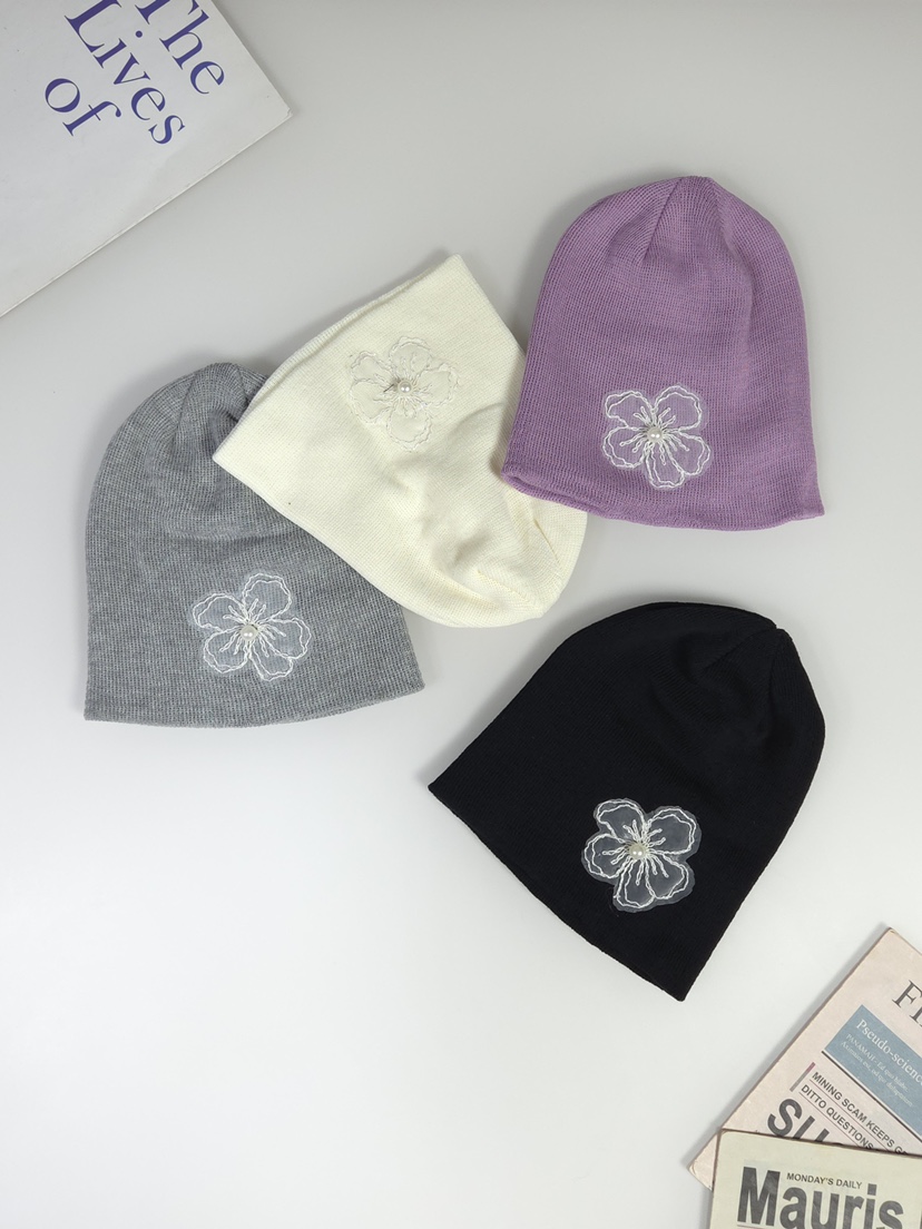 THE HAT-P東大門代購女裝新品時尚熱賣帽子蕾絲花花朵紐扣THE HAT帽子